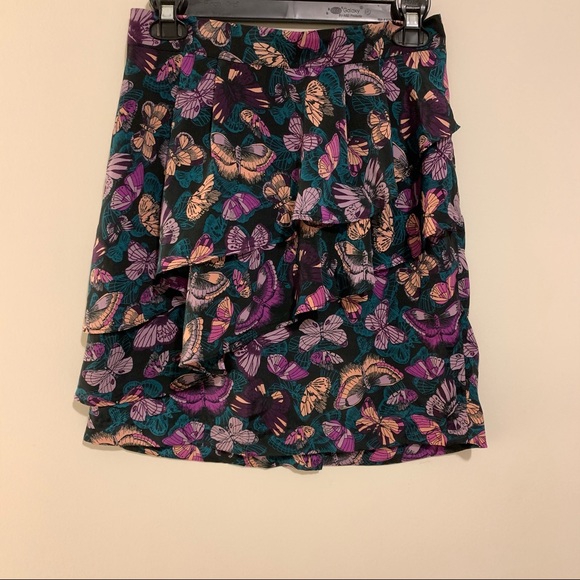 NWOT|Ruffle Skirt with butterfly Pattern - Picture 10 of 16